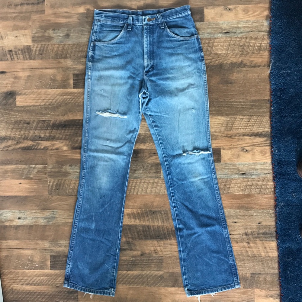 Worn and torn wranglers 33x36
